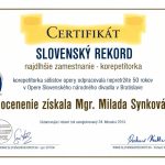 Certifikát slovenský rekord